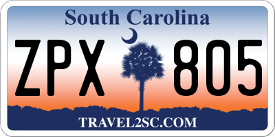 SC license plate ZPX805