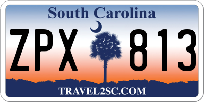 SC license plate ZPX813