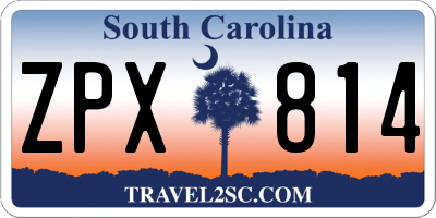 SC license plate ZPX814