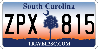 SC license plate ZPX815