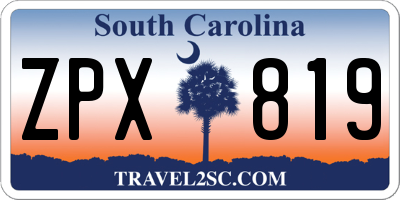 SC license plate ZPX819