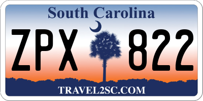SC license plate ZPX822