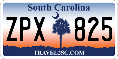 SC license plate ZPX825
