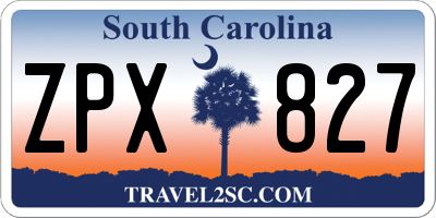 SC license plate ZPX827