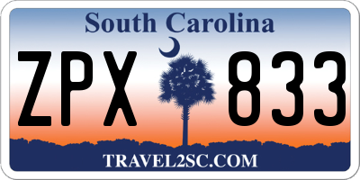 SC license plate ZPX833