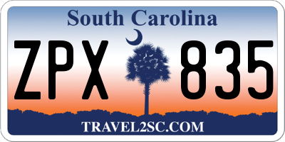 SC license plate ZPX835