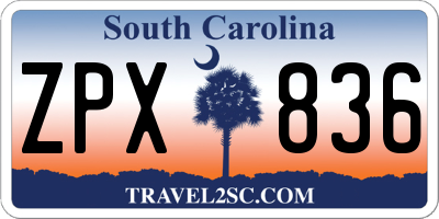 SC license plate ZPX836