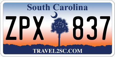 SC license plate ZPX837