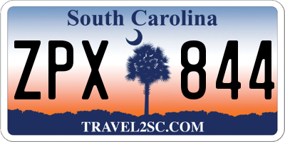 SC license plate ZPX844