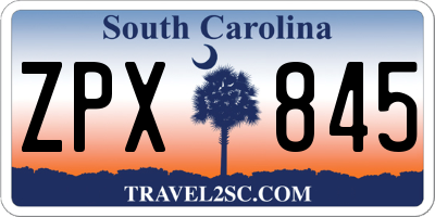 SC license plate ZPX845