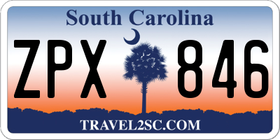 SC license plate ZPX846