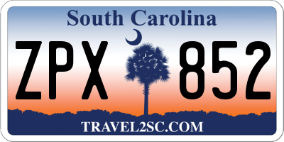 SC license plate ZPX852