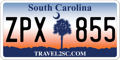 SC license plate ZPX855