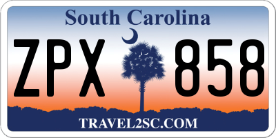 SC license plate ZPX858