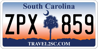 SC license plate ZPX859