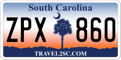 SC license plate ZPX860