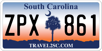 SC license plate ZPX861