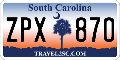 SC license plate ZPX870