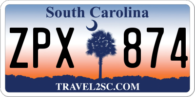 SC license plate ZPX874