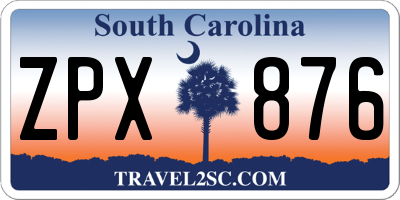 SC license plate ZPX876