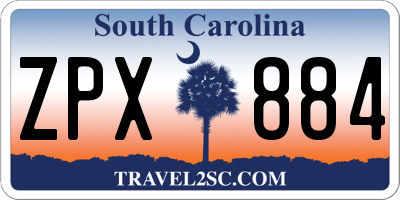 SC license plate ZPX884