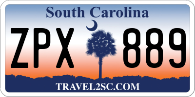 SC license plate ZPX889