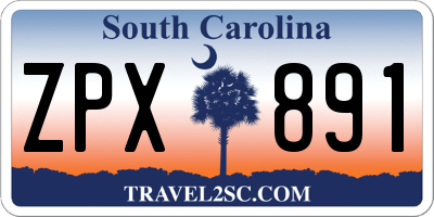 SC license plate ZPX891