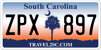 SC license plate ZPX897