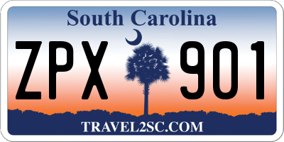 SC license plate ZPX901