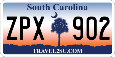 SC license plate ZPX902