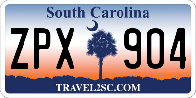 SC license plate ZPX904