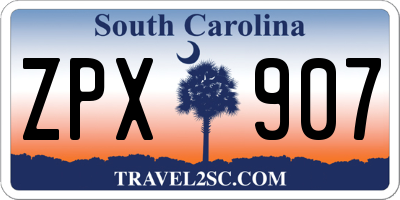 SC license plate ZPX907