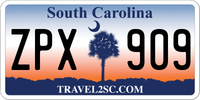 SC license plate ZPX909