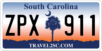 SC license plate ZPX911