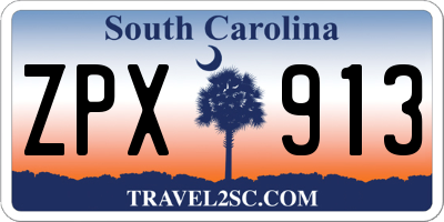 SC license plate ZPX913