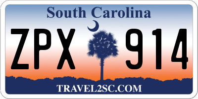 SC license plate ZPX914