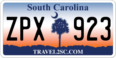 SC license plate ZPX923