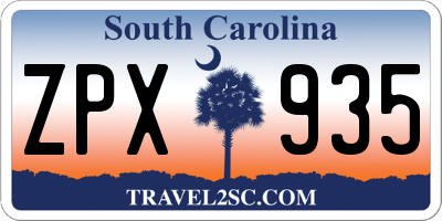 SC license plate ZPX935