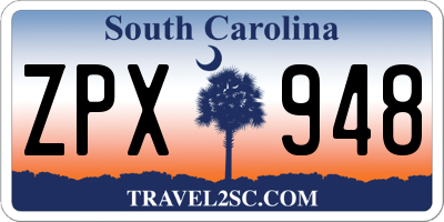 SC license plate ZPX948
