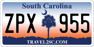 SC license plate ZPX955