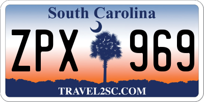 SC license plate ZPX969