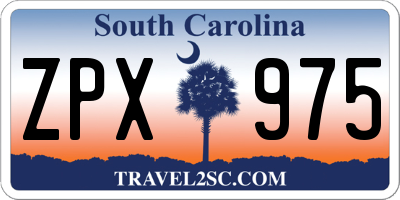 SC license plate ZPX975