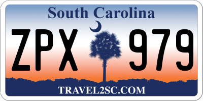 SC license plate ZPX979