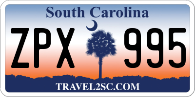 SC license plate ZPX995