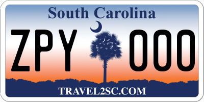 SC license plate ZPY000