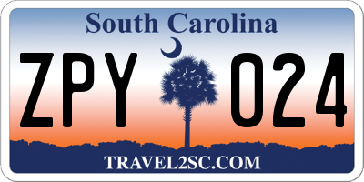 SC license plate ZPY024