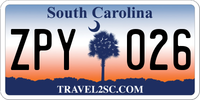 SC license plate ZPY026
