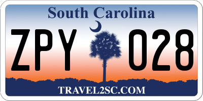 SC license plate ZPY028