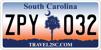 SC license plate ZPY032