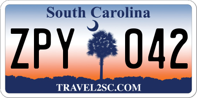 SC license plate ZPY042